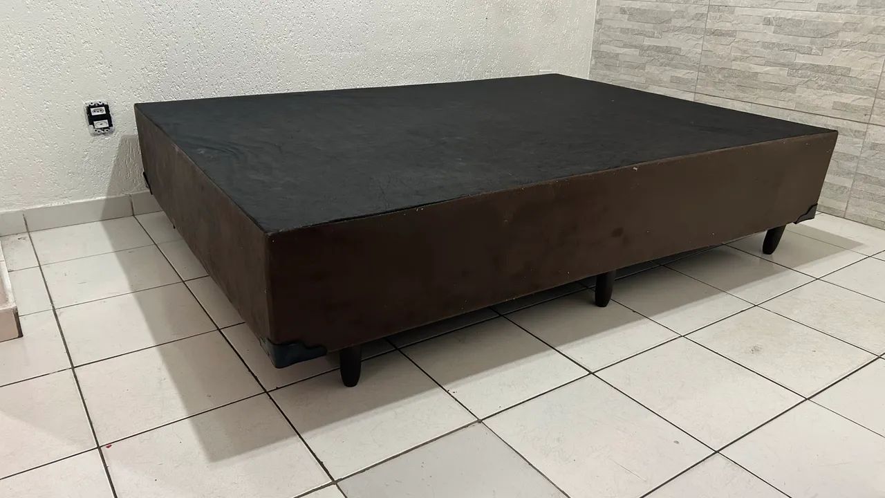 Base Cama Box Casal - Marrom - Semi-nova - Foto 2