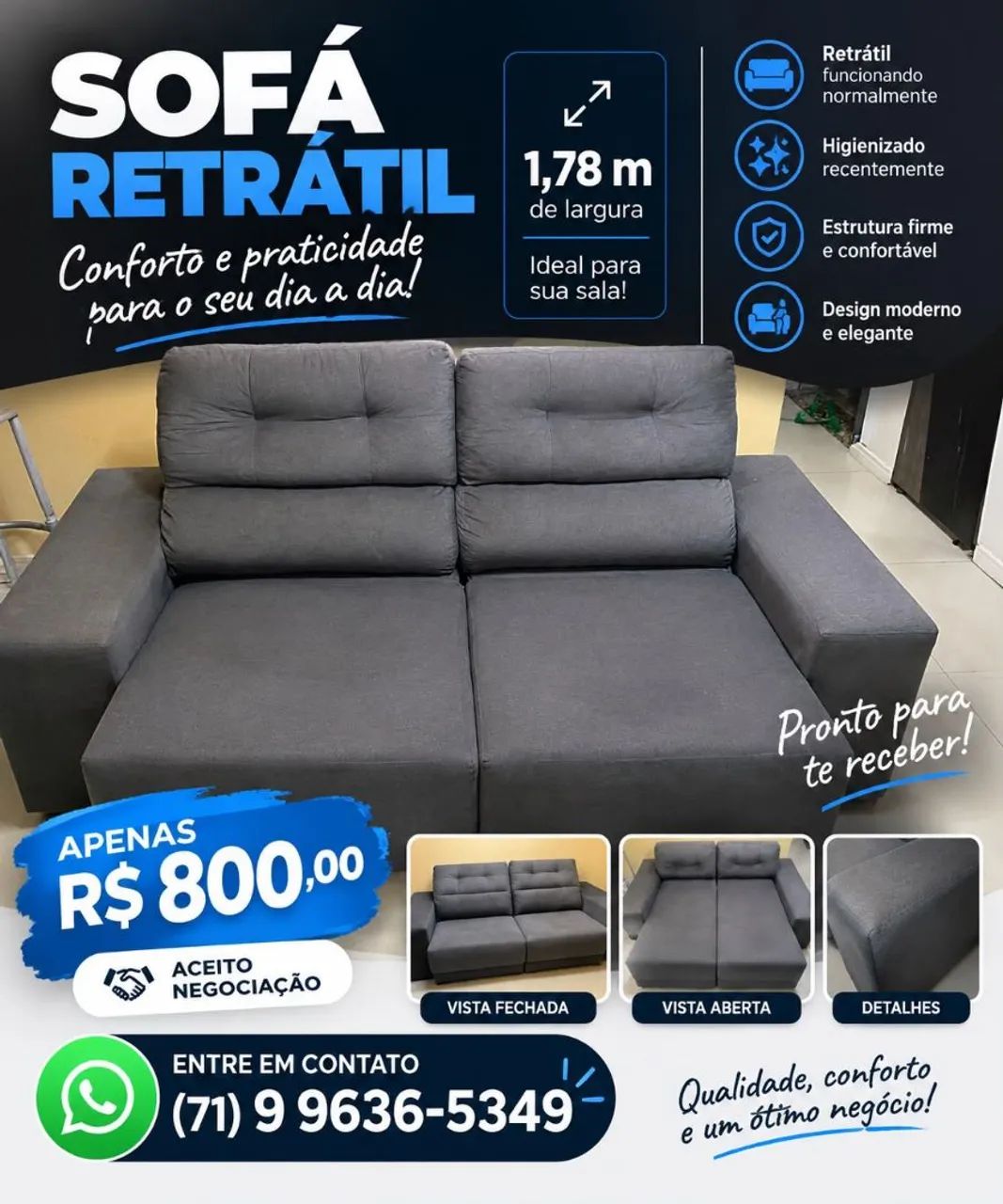 Sofá Retrátil 