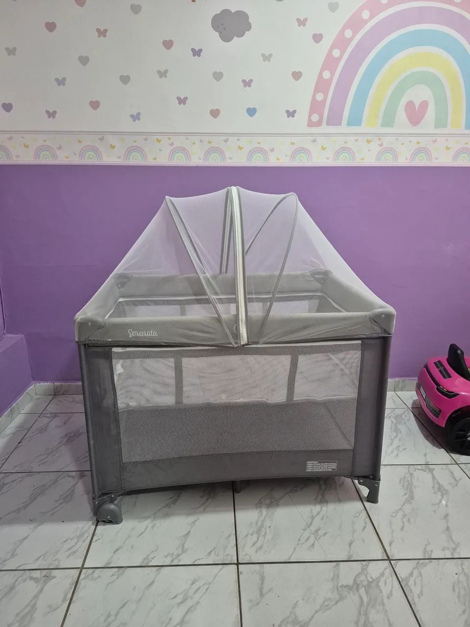 Berço/Cercado Portátil em perfeito estado (com colchão) - Foto 4