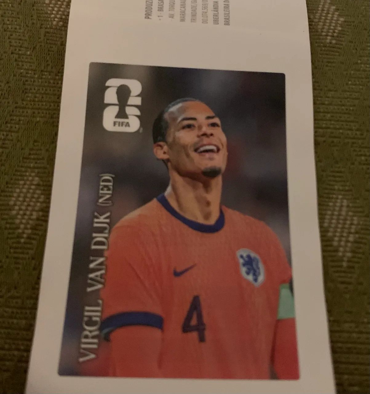 figurinha copa 2026 Virgil Van Dijk no rótulo nova - Foto 5