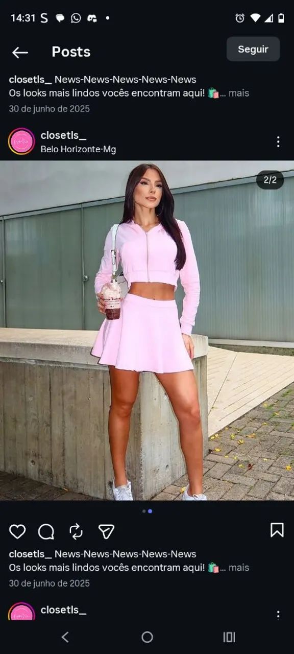 Conjunto saia moletom 