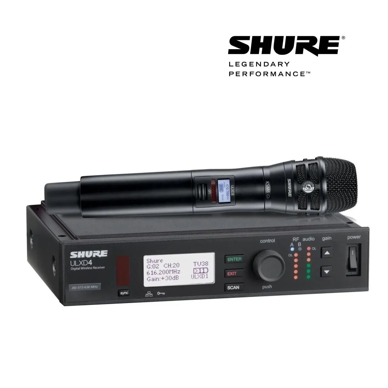 Shure Linha Profissional ULXD24 KSM8 J50A Microfone Sem Fio Digital Original 1