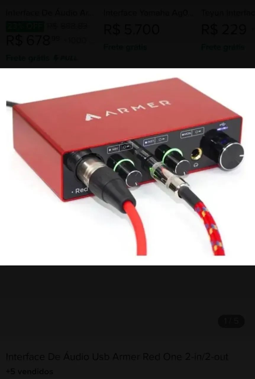 Interface de áudio armer red one - Foto 4