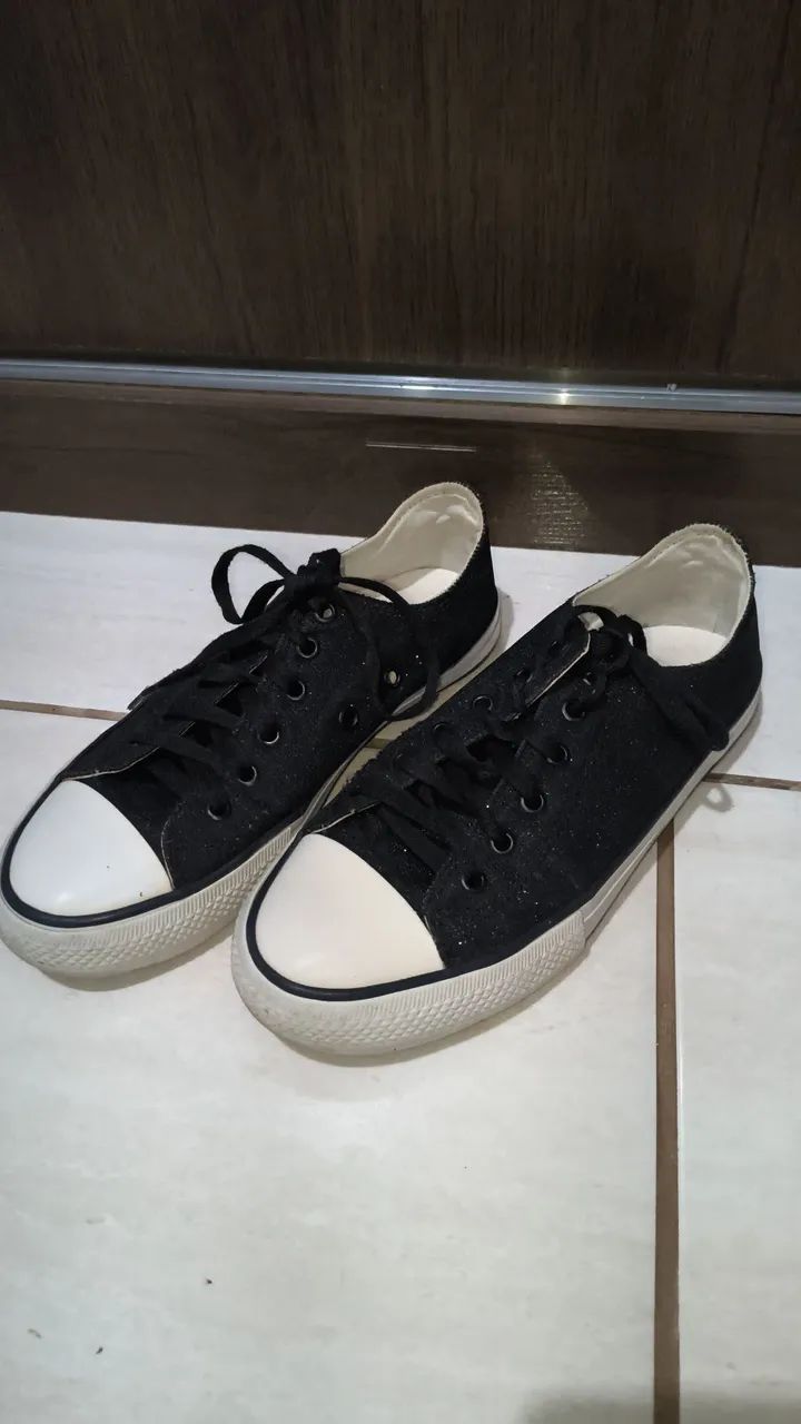 Réplica All Star cano baixo com brilhos 