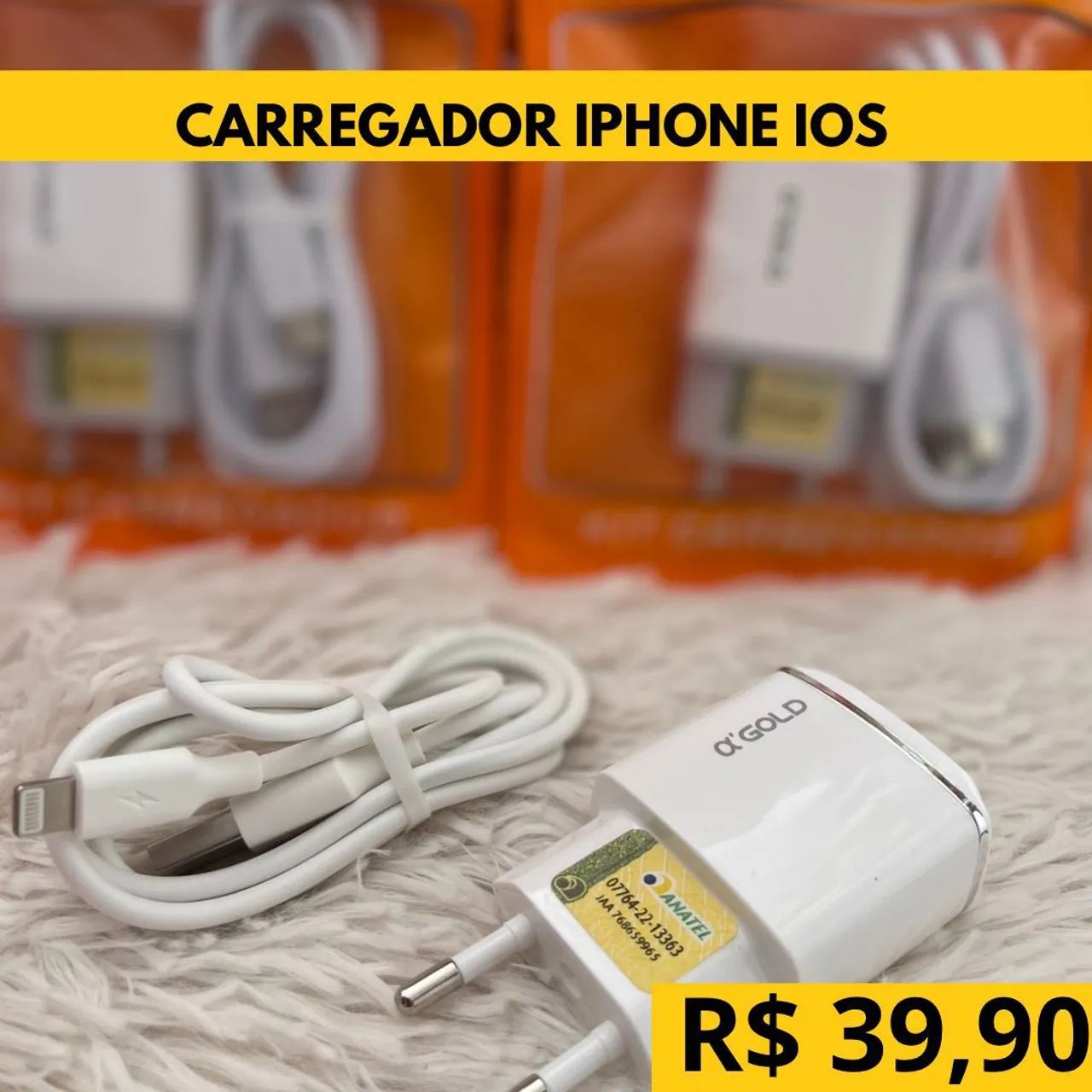 Carregador iPhone promoção 39,90