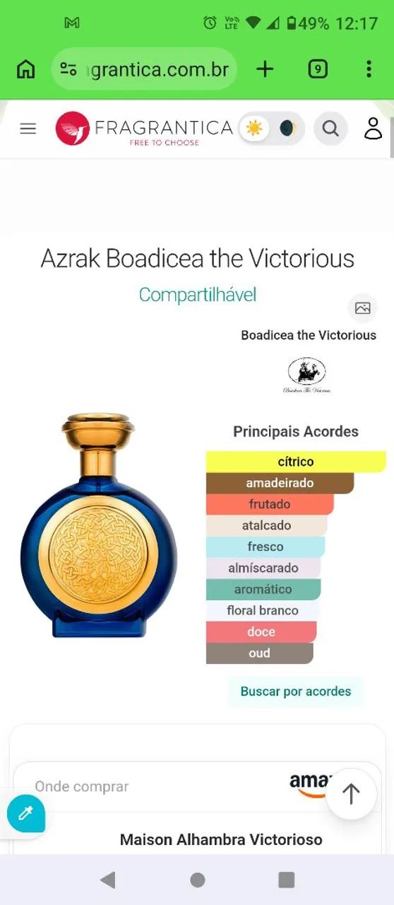 Perfume Azrak de Boadicea the Victorious 100 ml Lacrado  - Foto 4