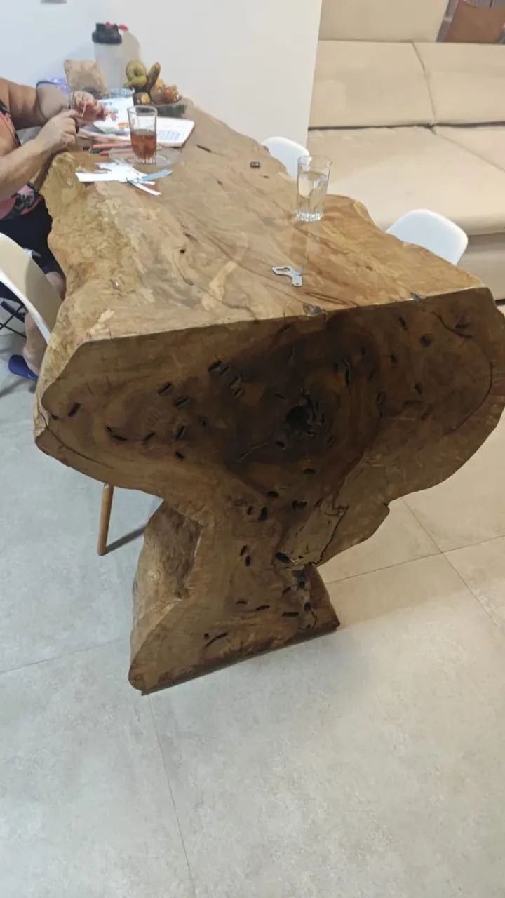 Conjunto de mesas em tronco de arvores, estilo cascata - Foto 2