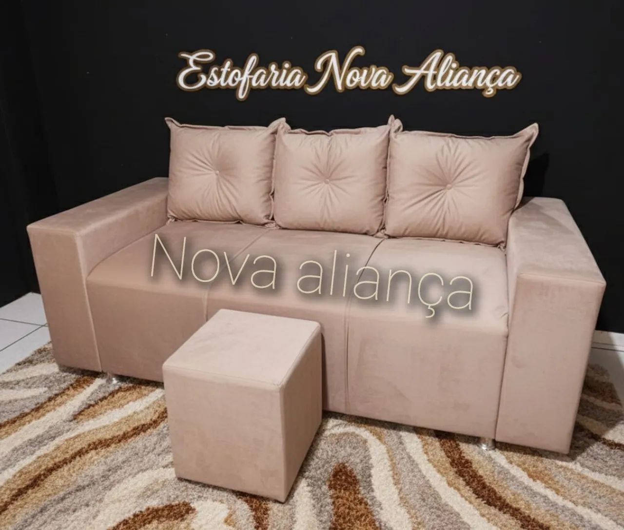 Sofá 3 lugares + PUFF DE BRINDE com entrega grátis em todas Manaus 