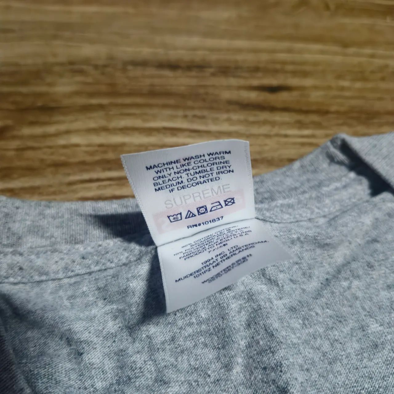 Camiseta Supreme Backwards Tee Heather Grey - Foto 5