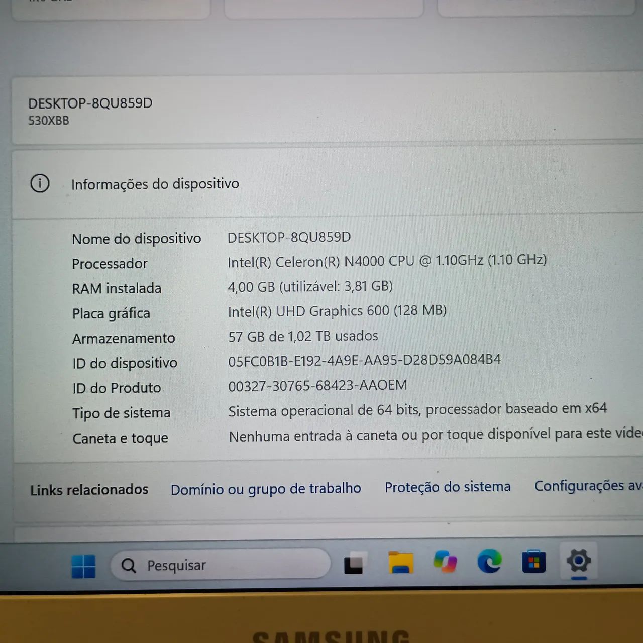 Notebook Samsung 