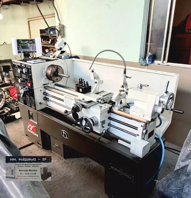 Torno mecânico nardini mascote  175-S com digital novo 1000 mm reformado e completo de tud