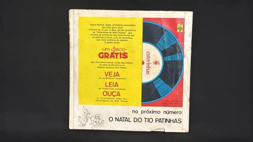 ESTORINHAS DE WALT DISNEY COM LP VINIL COMPACTO OS TRÊS URSOS - Foto 2