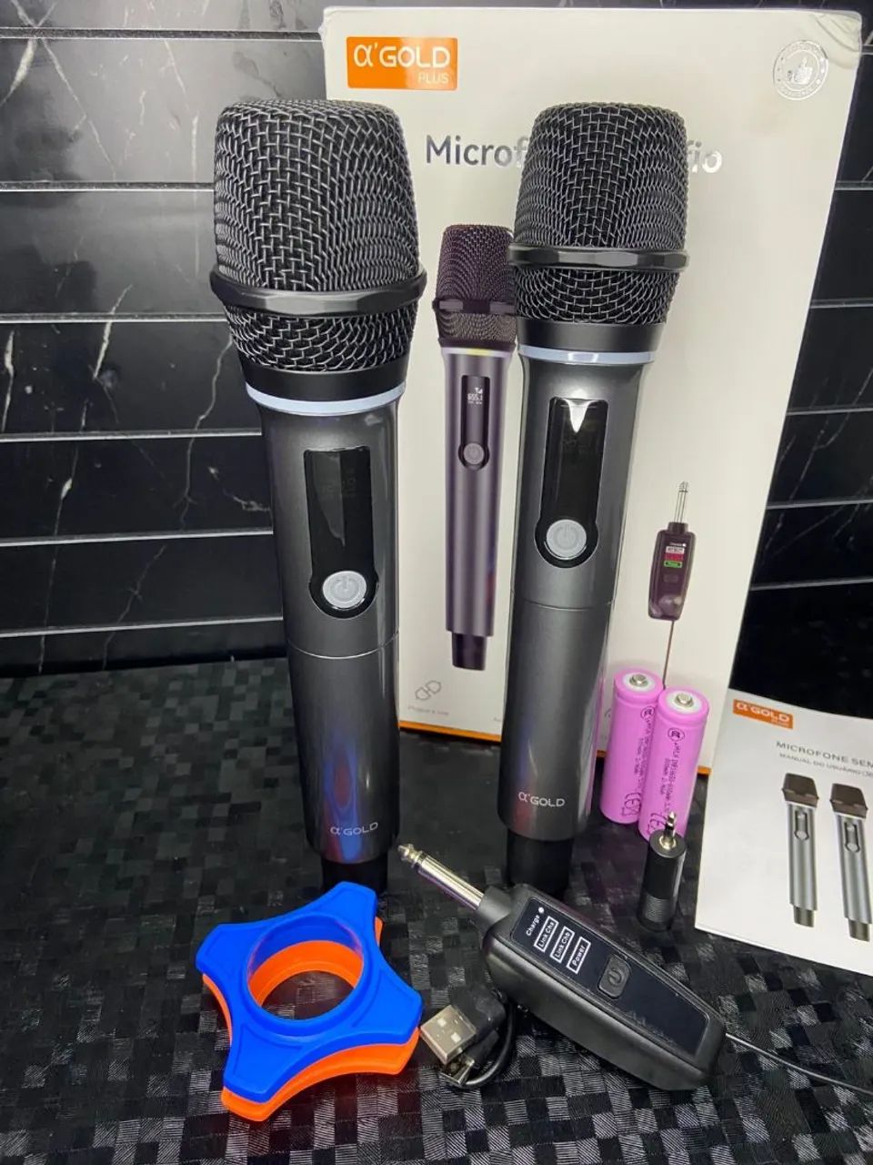 MICROFONE DUPLO SEM FIO - MCF-51B A'GOLD