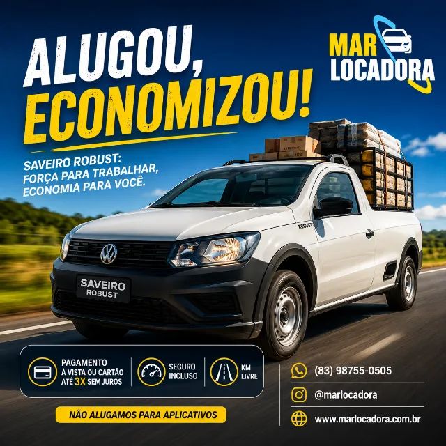 Aluguel de pick-up Saveiro ou Strada 
