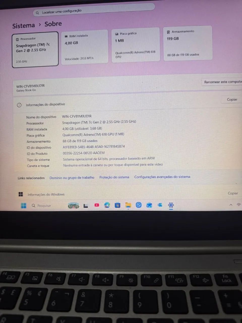 Troco Por Placa de Vídeo. Notebook Samsung Galaxy Book Go - Foto 5