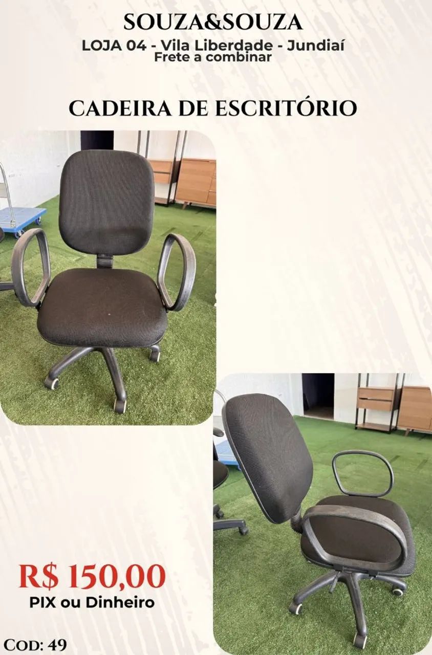 Cadeiras para escritório com rodinhas - Foto 2