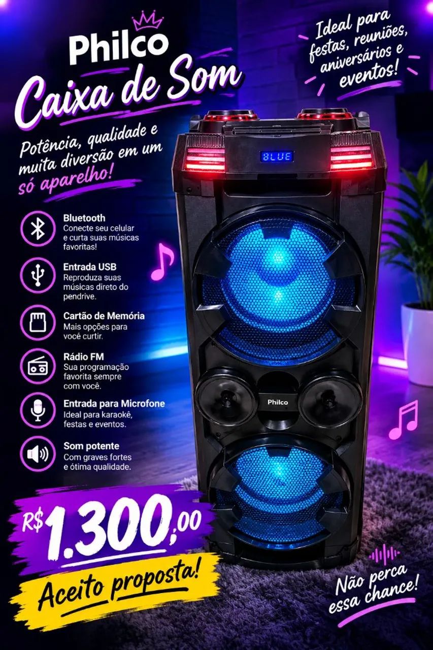 Caixa de Som Philco 