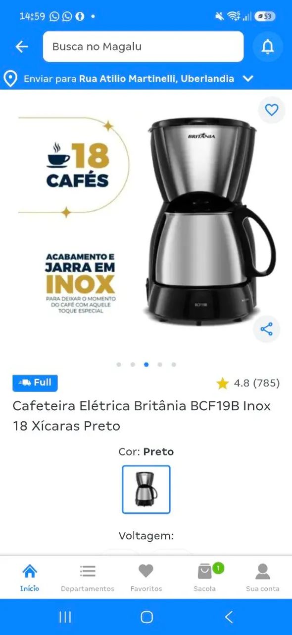 CAFETEIRA  BRITÂNIA 