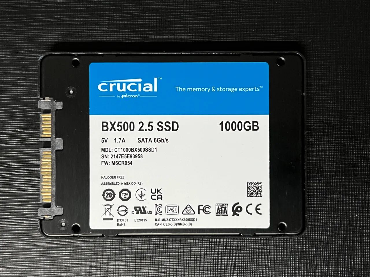 SSD Crucial 1TB BX500 - Armazenamento - Centro, Joinville