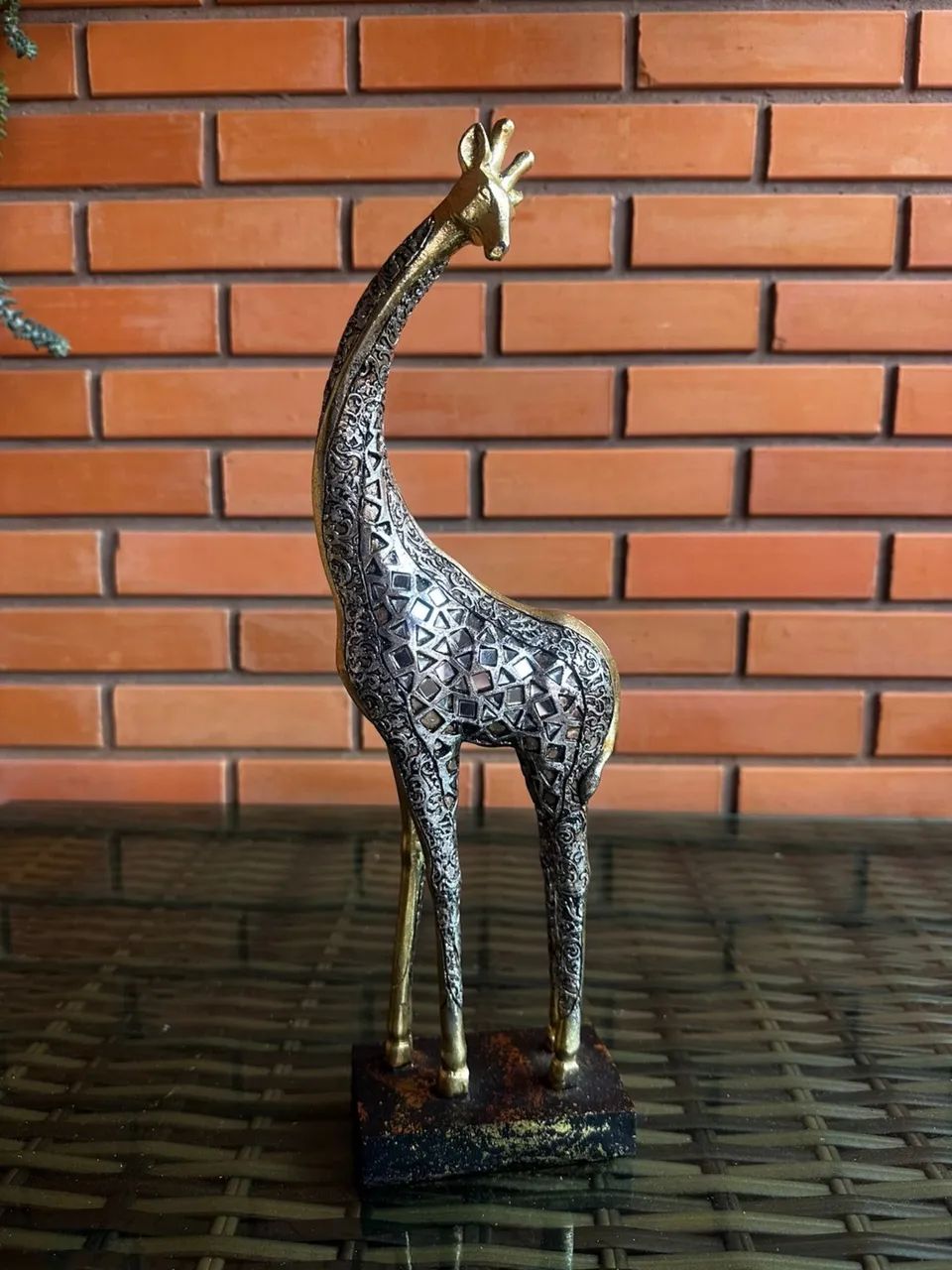 Estátua girafa decoração 