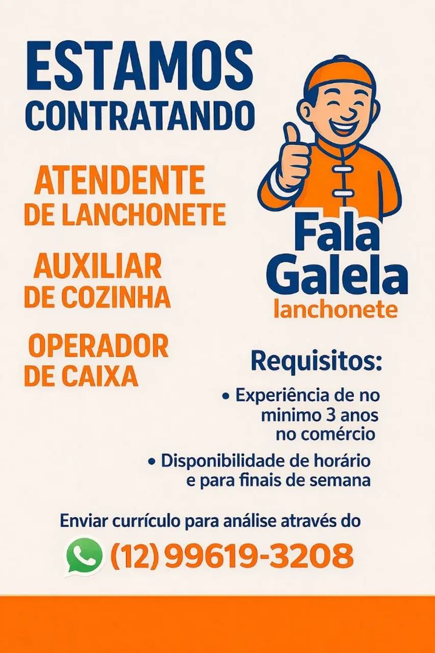 Auxiliar de Cozinha pra Lanchonete