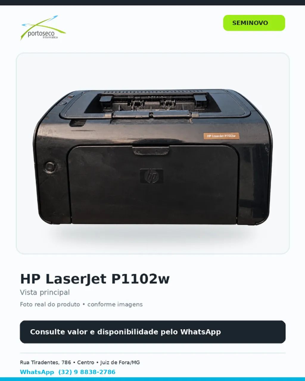 Impressora HP LaserJet P1102w - Monocromática, USB e Wireless