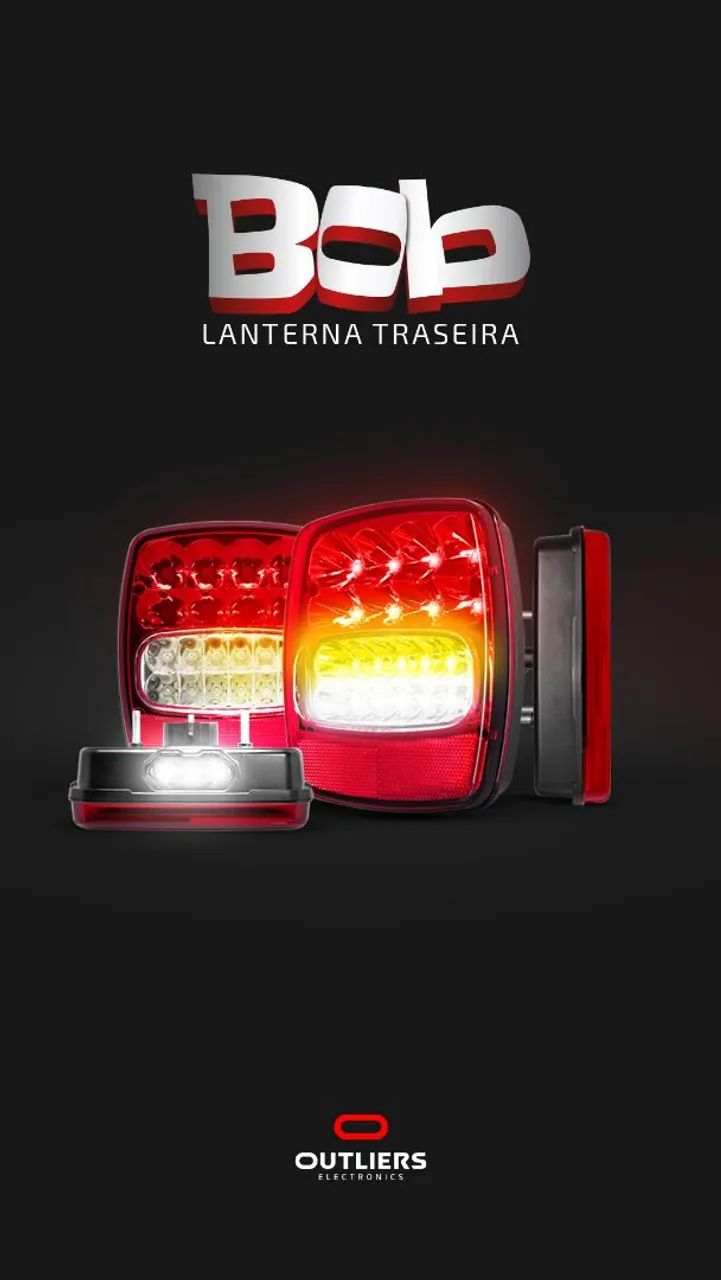Lanterna de LED Bob Marmitão  c/ Luz de placa 24V e 12V - Caminhão (01 unidade) Outliers - Foto 2
