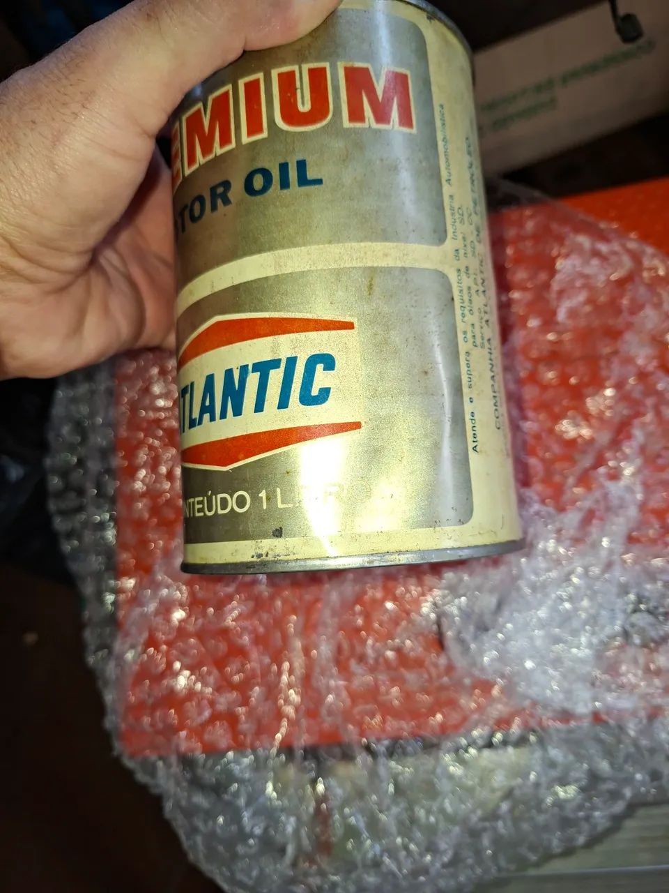 Lata antiga óleo "Atlantic". - Foto 5