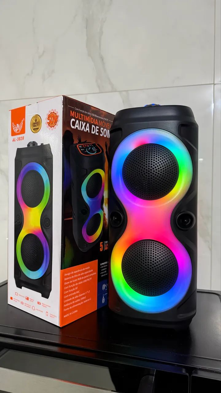 Caixa de Som Bluetooth RGB -Nova 