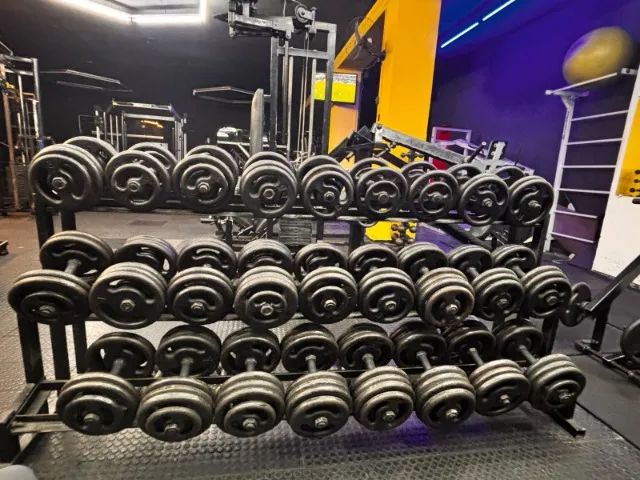 LOTE DE DUMBBELLS DE FERRO - HALTERES ACADEMIA  - Foto 2