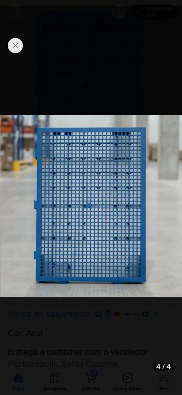 Palete Estrado Benplas Piso 60x40x3 Plástico Modular