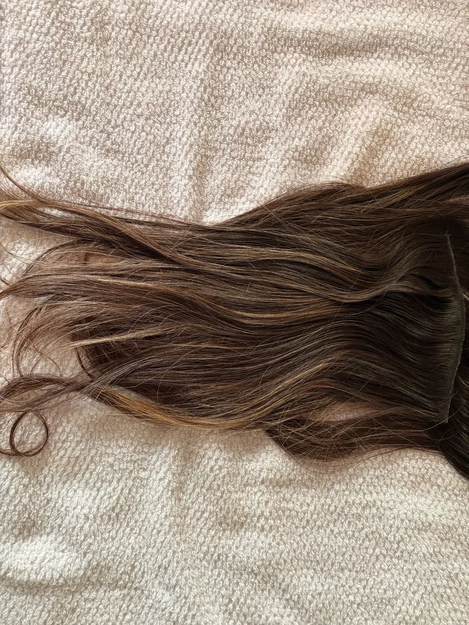 Mega hair castanho claro com luzes 6 fitas - Foto 3