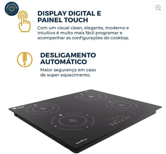 FOGÃO COOCKTOP INDUÇÃO 4 BOCAS - Foto 3
