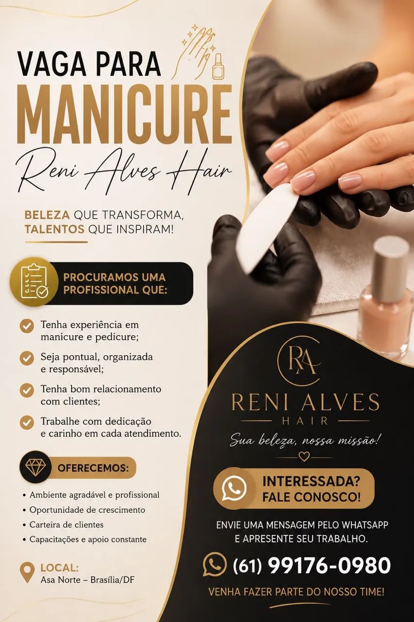 **VAGA PARA MANICURE **