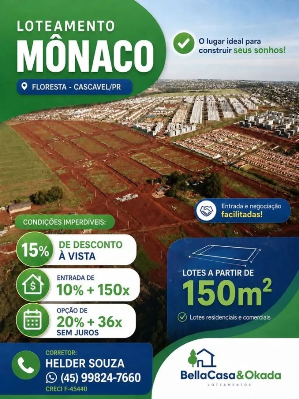 terreno parcelado loteamento Monaco 150,5m2 