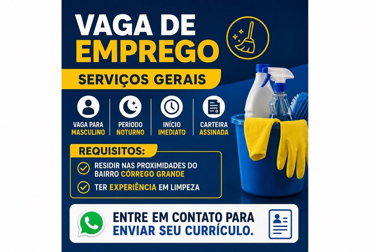 Vaga de Emprego (LEIA COM ATENÇÃO)