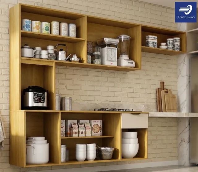 Cozinha Suspensa com Balcão Moderna Lacrada - Foto 4