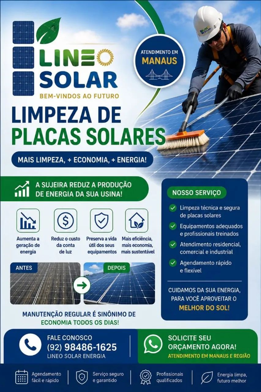 Limpeza de placas solares 
