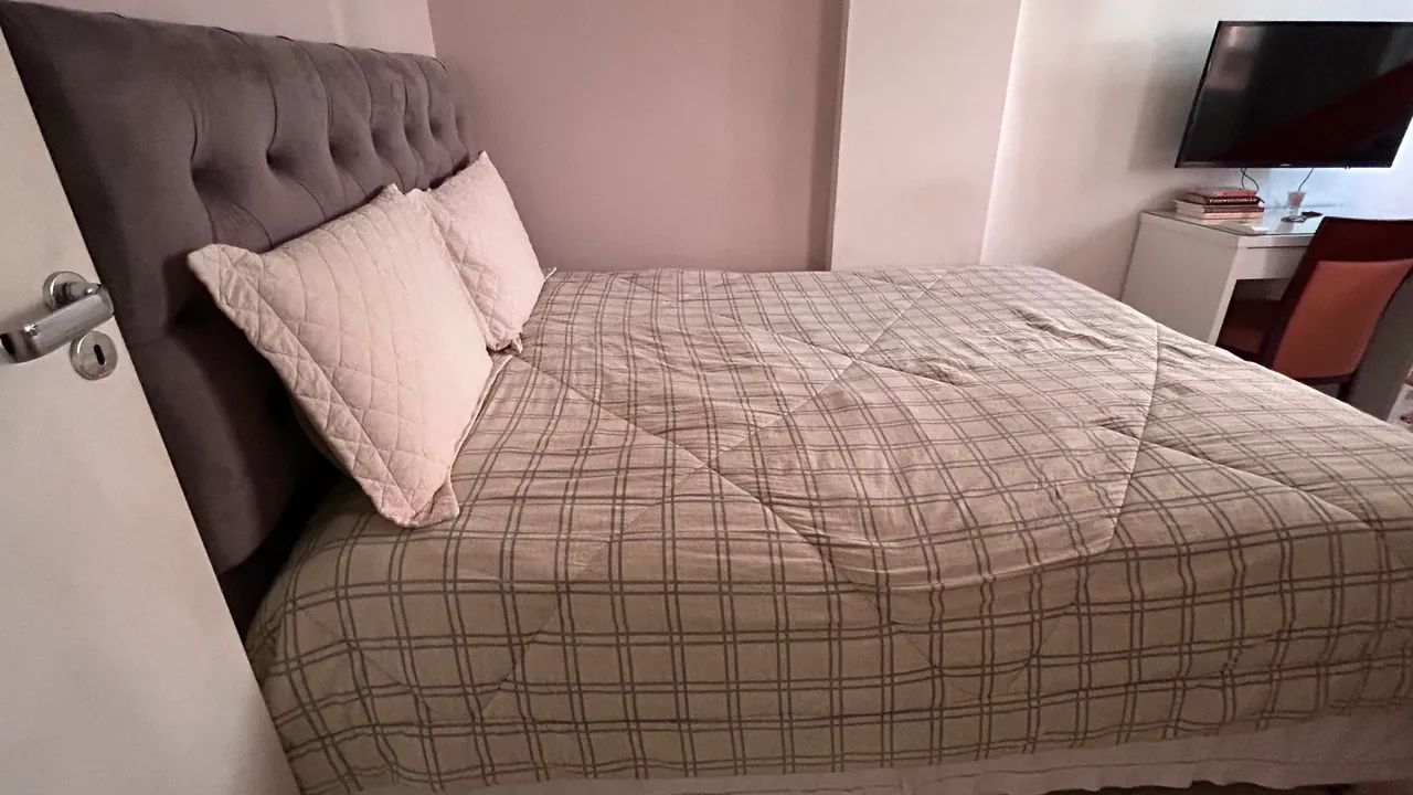 Cama queen ortobom - cabeceira de brinde - Foto 4