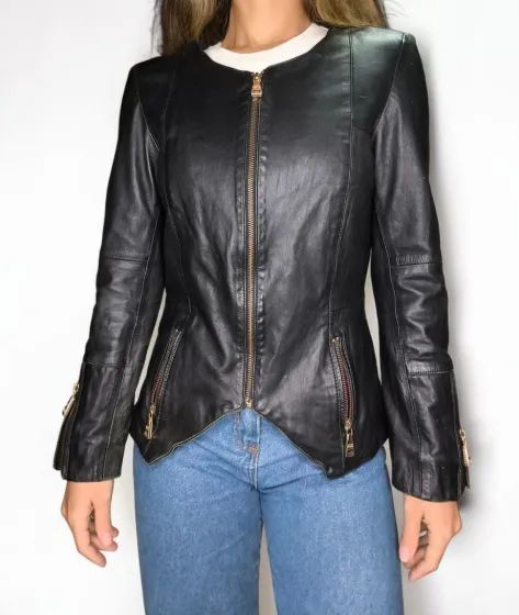 jaqueta de couro legítimo lilly sarti preta Tam P - Foto 2