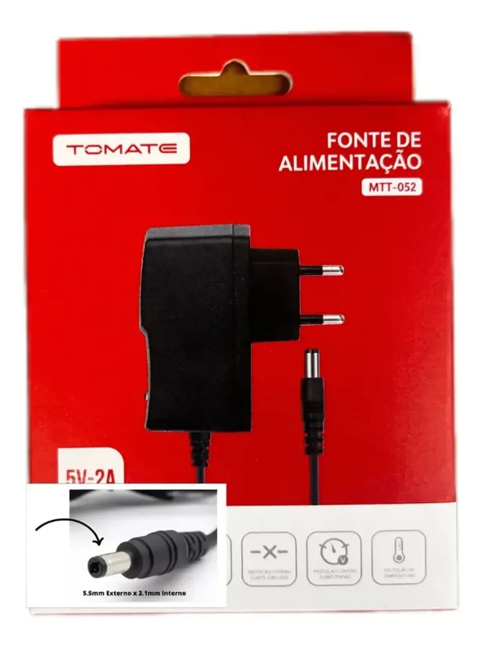 Fonte Compatívl Tv Box Conversor Receptor 5v2a Bivolt Tomate