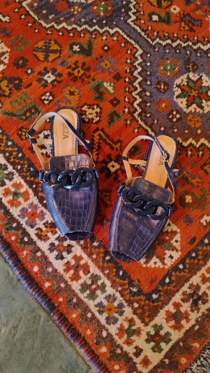 Sapato Slingback Azul Marinho da Ibiza - Foto 5