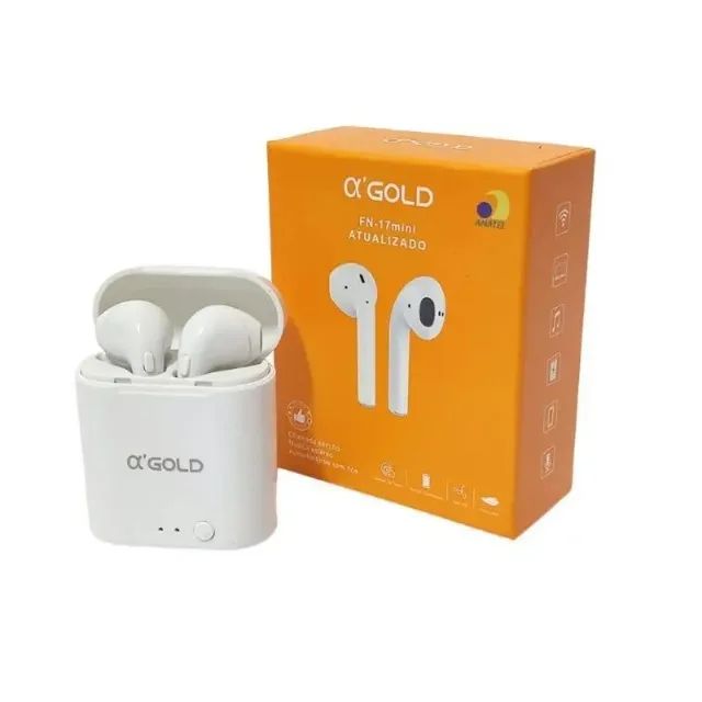 Fone De Ouvido Bluetooth V5.0 + Case Carregamento Fn-17Mini - AGold Loja Coimbra Entrega  - Foto 4