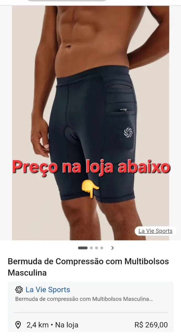 Bermuda LA VIE SPORTS  de compressão- G - Veste M tb - Foto 4