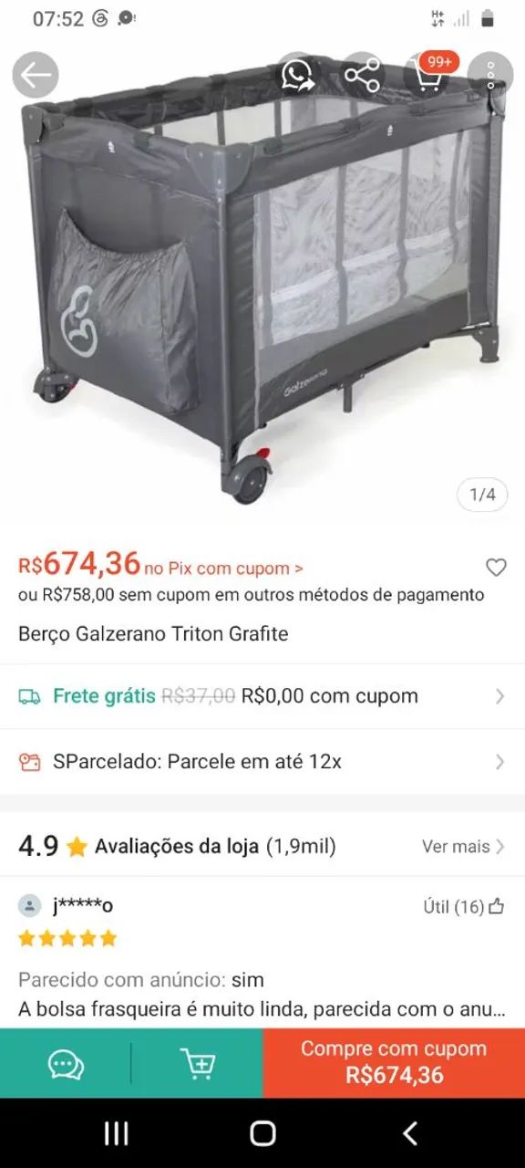 Berço portátil GALZERANO - Foto 4
