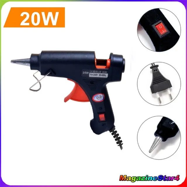 Pistola De Cola Quente Com Botão + Bastão 