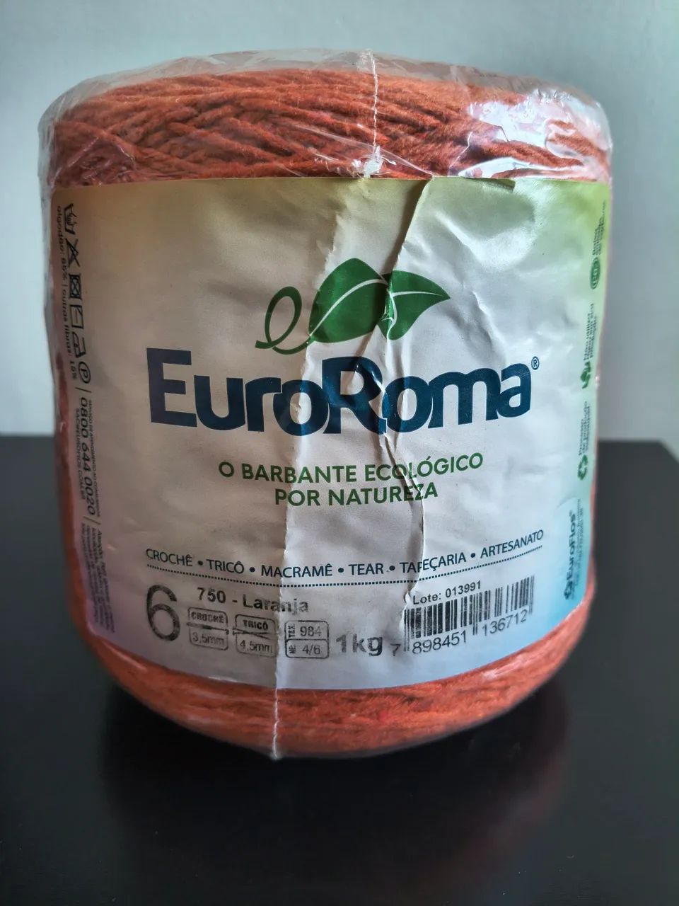 2 rolos de 1kg cada - Barbantes EuroRoma 750 - Laranja - Foto 2