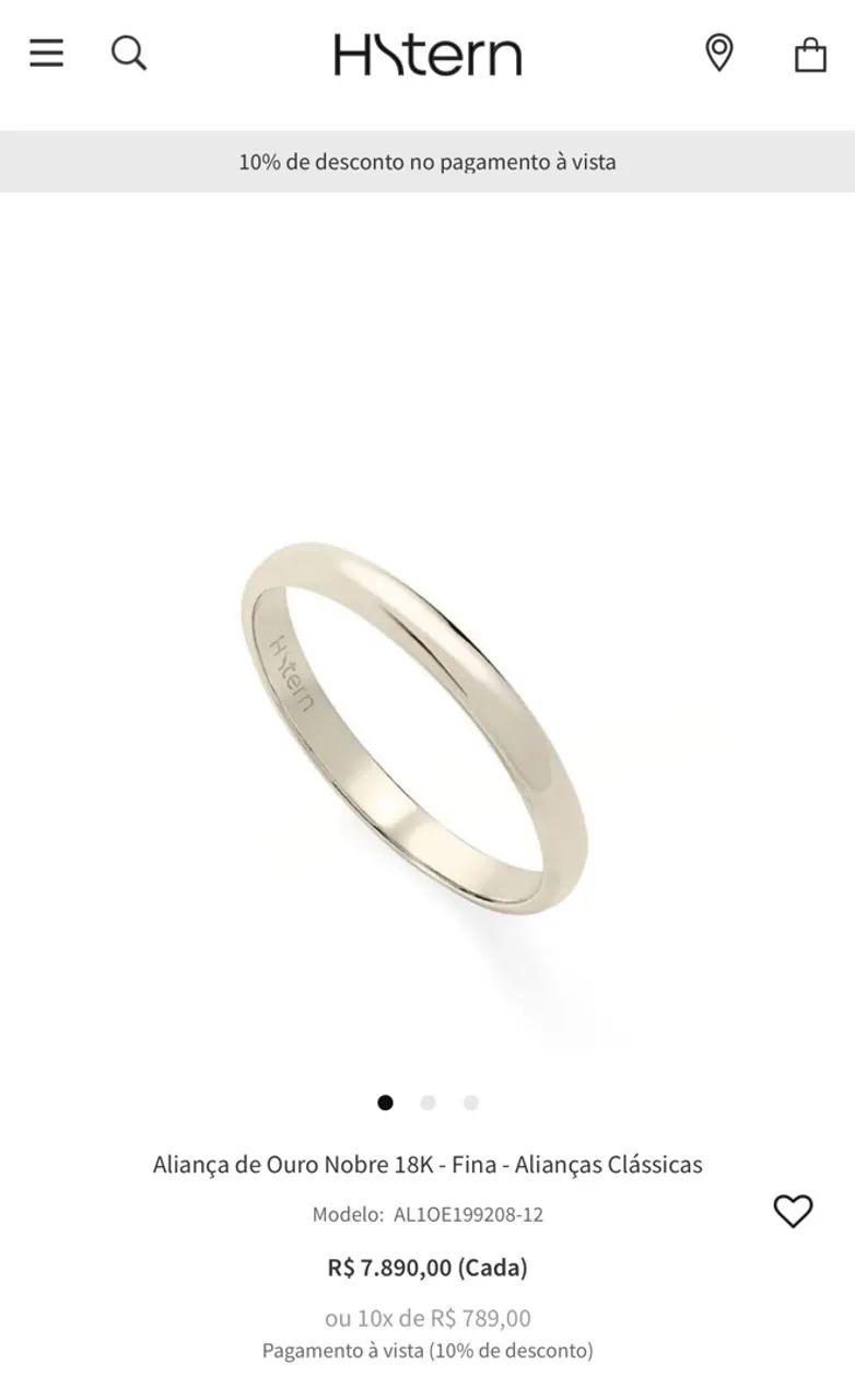 Aliança ouro 18k Hstern Excelente! - Foto 3