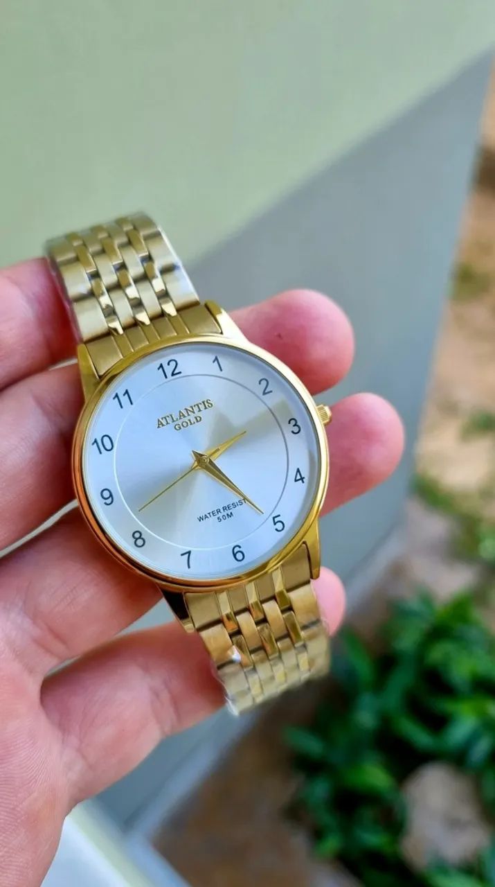 Relógio feminino banhado a ouro 18k