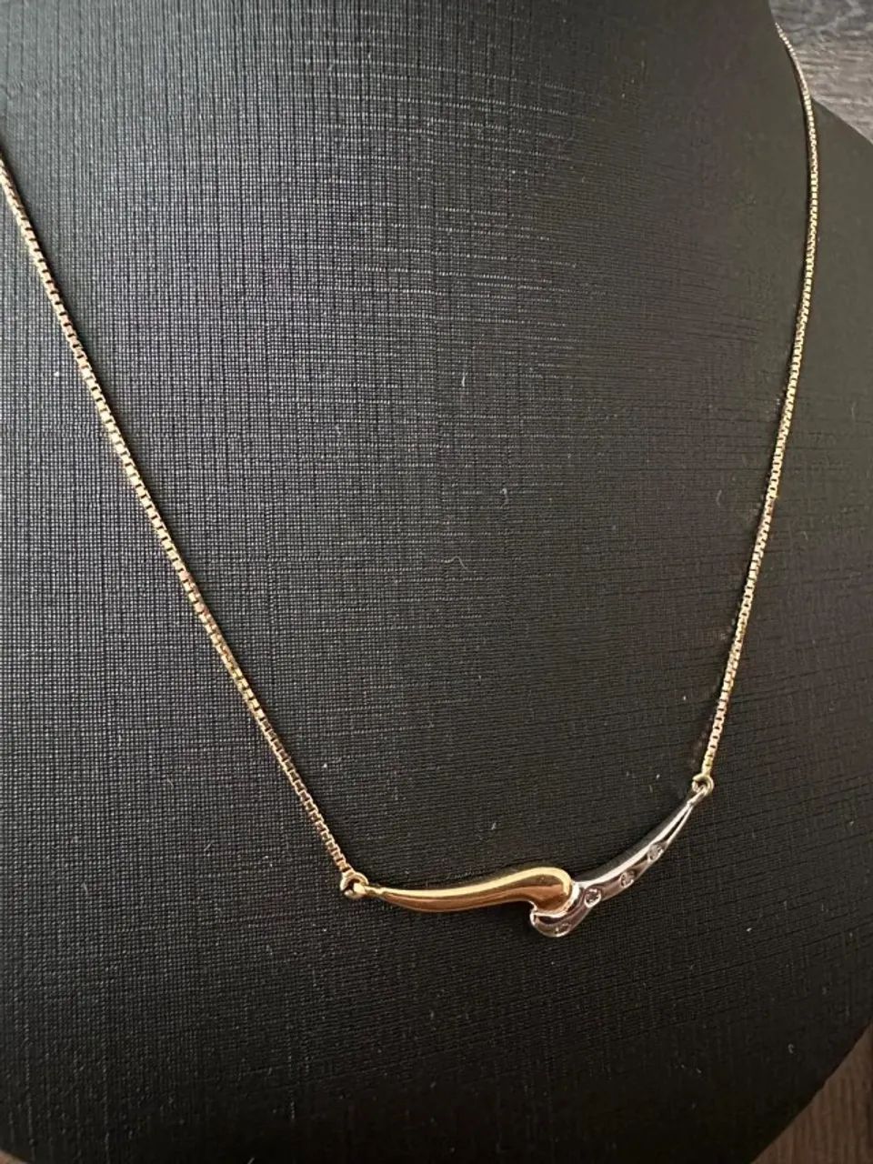 Corrente / Colar Ouro 18k Bicolor com Pedras - 3.5g - Foto 4